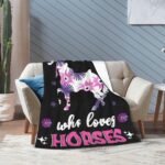 Horse Blanket Super Soft Cozy Warm Cute Horse Plush Throw Blanket Fuzzy Fleece Just A Girl Who Loves Horse Bedding Blanket Gifts for Kids Girls Boys Women 40"X50" - Image 5