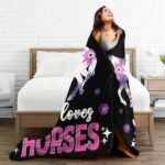 Horse Blanket Super Soft Cozy Warm Cute Horse Plush Throw Blanket Fuzzy Fleece Just A Girl Who Loves Horse Bedding Blanket Gifts for Kids Girls Boys Women 40"X50" - Image 7