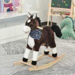 Qaba Kids Plush Ride-On Rocking Horse Toy Cowboy Rocker with Fun Realistic Sounds for Child 3-6 Years Old, Brown - Image 3