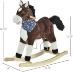 Qaba Kids Plush Ride-On Rocking Horse Toy Cowboy Rocker with Fun Realistic Sounds for Child 3-6 Years Old, Brown - Image 6