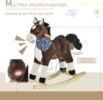 Qaba Kids Plush Ride-On Rocking Horse Toy Cowboy Rocker with Fun Realistic Sounds for Child 3-6 Years Old, Brown - Image 8