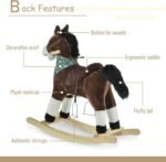 Qaba Kids Plush Ride-On Rocking Horse Toy Cowboy Rocker with Fun Realistic Sounds for Child 3-6 Years Old, Brown - Image 9