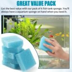 (6-Pack, Blue) 3.25x3.25x1 Aquarium Cleaner for Glass Walls Fish Tanks Aquarium Glass Cleaning Tool Won't Scratch Glass Aquarium Sponge for Turtle Fish Tank - Image 7