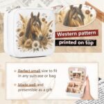 CEELGON Western Jewelry Box Case Gift Horse Print Travel Jewelry Organizer Christmas Gifts for Teen Girls Cowgirl Stuff Small Portable Travel Accessories for Women (Horse) - Image 3