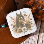 CEELGON Western Jewelry Box Case Gift Horse Print Travel Jewelry Organizer Christmas Gifts for Teen Girls Cowgirl Stuff Small Portable Travel Accessories for Women (Horse) - Image 7