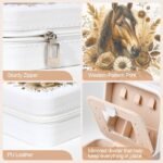 CEELGON Western Jewelry Box Case Gift Horse Print Travel Jewelry Organizer Christmas Gifts for Teen Girls Cowgirl Stuff Small Portable Travel Accessories for Women (Horse) - Image 8