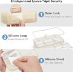 FYY Weekly Pill Organizer with Labels,8 Compartments Travel Daily Pill Case Airtight Moistureproof Large Pill Box to Hold Vitamins, Fish Oil, Supplements,Cotton Swab and Bandages-Beige - Image 6