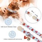 Cat Collar,2 Pack Cat Collars Breakaway with Bell, DOGWONG Safety Buckle Valentine's Day Cat Collar Blue Heart for Girl Boy Cats and Small Dogs，Adjustable 7-12 Inch,Pet Supplies Accessories - Image 3