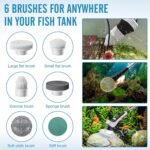 Electric Fish Tank Cleaner, Aquarium Spin Cleaning Brush, IPX8 Waterproof Aquarium Gravel Cleaner & Water Changer, Aquarium Clean Spin Scrubber & Algae Scraper Tools Kit with Adjustable Handle - Image 4