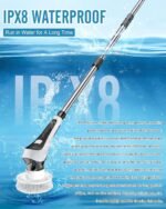 Electric Fish Tank Cleaner, Aquarium Spin Cleaning Brush, IPX8 Waterproof Aquarium Gravel Cleaner & Water Changer, Aquarium Clean Spin Scrubber & Algae Scraper Tools Kit with Adjustable Handle - Image 7