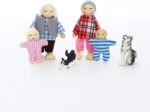 ONEST 20 Pieces Wooden Dollhouse Family Set Mini People Figures Dog Cat Sets Dollhouse Dolls Wooden Doll Family Pretend Play Figures Accessories for Pretend Dollhouse Toy - Image 5