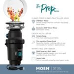 Moen Prep Series Disposer 1/2 Horsepower Continuous Feed Garbage Disposal featuring Fast Track Technology, Power Cord Included, GT50C - Image 4