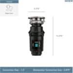Moen Prep Series Disposer 1/2 Horsepower Continuous Feed Garbage Disposal featuring Fast Track Technology, Power Cord Included, GT50C - Image 9