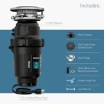 Moen Prep Series Disposer 1/2 Horsepower Continuous Feed Garbage Disposal featuring Fast Track Technology, Power Cord Included, GT50C - Image 12