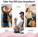 2PCS Metal Portable Pill Organizer Holder Travel Pocket Medicine Pill Container Box Dispenser Waterproof Round Daily Small Pill Storage Case Purse for Weekly Vitamin Supplements Fish Oil - Image 9