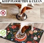 Dog Food Mats for Floors, Absorbent Quick Dry Pet Cat Food Mat, Dog Bowl Mats for Food and Water Dispenser Mat, Eco-Friendly Dog Accessories Pet Supplies 16"x24" - Image 4