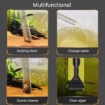 Carefree Fish Aquarium Gravel Cleaner 30In Fish Tank Water Changer Sand Vacuum with 37In Water Pipe Skimmer Net and Long Handle Sponge Alage Scraper - Image 3