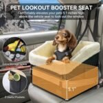 PETSFIT Small Dog Car Seat, Waterproof PU Leather Dog Booster Car Seat with Patented Safe Buckles, Detachable Dog Seat Belt for Car, Dog Car Seat Medium Sized Dog up to 30 lbs (Black) - Image 9