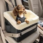 PETSFIT Small Dog Car Seat, Waterproof PU Leather Dog Booster Car Seat with Patented Safe Buckles, Detachable Dog Seat Belt for Car, Dog Car Seat Medium Sized Dog up to 30 lbs (Black) - Image 10