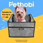 Petbobi Dog Car Seat - Puppy Car Seat for Small Dogs and Cats up to 20 lbs - Pet Car Seats with PVC Frame & Cationic Fabric - Perfect for Safe and Cozy Travel - Breathable Mesh, Storage Bag - Grey - Image 3