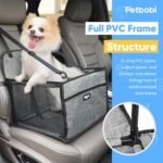 Petbobi Dog Car Seat - Puppy Car Seat for Small Dogs and Cats up to 20 lbs - Pet Car Seats with PVC Frame & Cationic Fabric - Perfect for Safe and Cozy Travel - Breathable Mesh, Storage Bag - Grey - Image 4