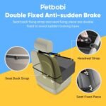 Petbobi Dog Car Seat - Puppy Car Seat for Small Dogs and Cats up to 20 lbs - Pet Car Seats with PVC Frame & Cationic Fabric - Perfect for Safe and Cozy Travel - Breathable Mesh, Storage Bag - Grey - Image 5