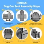 Petbobi Dog Car Seat - Puppy Car Seat for Small Dogs and Cats up to 20 lbs - Pet Car Seats with PVC Frame & Cationic Fabric - Perfect for Safe and Cozy Travel - Breathable Mesh, Storage Bag - Grey - Image 7