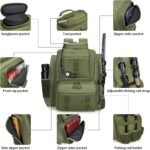 Waterproof Fishing Bag with Rod Holder A Movable Partition and An Insulated Liner It Is also A Large Lightweight Hiking Backpack - Image 3