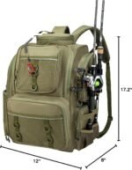 Waterproof Fishing Bag with Rod Holder A Movable Partition and An Insulated Liner It Is also A Large Lightweight Hiking Backpack - Image 9