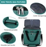 BAGLHER Dog Travel Bag, Pet Travel Bag (All Pet Travel Supplies), with 2 Pet Food Containers and 3 Collapsible Silicone Bowls; Essential Kits for Pet Travel Green - Image 5