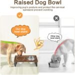Elevated Dog Bowls for Small Medium Dogs, Wood Raised Dog Bowl Stand with 2 Stainless Steel Deep Bowls, Dog Food and Water Bowls, Anti Vomit, Non-Slip Dogs Feeding Dishes - Image 5