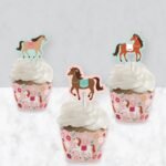 Big Dot of Happiness Run Wild Horses - Cupcake Decoration - Pony Birthday Party Cupcake Wrappers and Treat Picks Kit - Set of 24 - Image 4