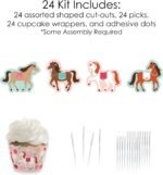 Big Dot of Happiness Run Wild Horses - Cupcake Decoration - Pony Birthday Party Cupcake Wrappers and Treat Picks Kit - Set of 24 - Image 5