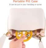 Pill Organizer Small Pill Case 7 Day Portable Travel Pill Box Cute Daily Pill Container for Medicine Fish Oil Supplements Vitamin Case (Blue+Green+Orange+Bag 3PCS) - Image 9