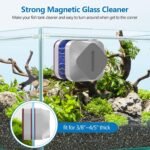 Magnetic Aquarium Fish Tank Glass Cleaner with Feeder, Mag Float Double-Sided Algae Aquarium Cleaning Tools Magnet Scrubber Brush for Glass Acrylic 3/8” to 4/5” Large Purple - Image 4