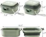 2 Pack Collapsible Dog Cat Bowls with Lid, Integrated 2-in-1 Portable Water and Food Bowl for Dog, Foldable Travel Dog Cat Water Bowl, Dog Cat Travel Accessories for Camping, Green and Beige - Image 3