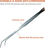 2 Pack Extra Long Tweezers, Fecsam Feeding Tongs, 18.9 inch & 10.5 inch Curved Aquarium Stainless Steel Large Aquascape Tools for Fish Tank, Terrarium，Aquascaping, Reptile, Bearded Dragon - Image 4