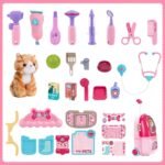 MAGIC4U Pet Cat Care Carrier Suitcase Toy, 29PCS Vet Clinic and Doctor Kit for Kids, Pet Kitty Grooming Feeding Toys Veterinarian Medical Pretend Role Play Set for Boys and Girls Ages 3-6 - Image 3