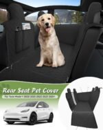 Custom for Tesla Model Y Dog Car Seat Cover for Back Seat, Dog Back Seat Pet Mat for Model Y Interior Accessories 2025 2024-2020,Waterproof Scratch Proof Hammock Liner Oxford Fabric Black - Image 4