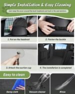 Custom for Tesla Model Y Dog Car Seat Cover for Back Seat, Dog Back Seat Pet Mat for Model Y Interior Accessories 2025 2024-2020,Waterproof Scratch Proof Hammock Liner Oxford Fabric Black - Image 8