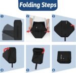 Petskd Cat Travel Litter Box with Lid 19.7x15x6, Portable Mobile Litter Box for Medium Large Cats,Leak-Proof Kitty Litter Box for Car Travel and Hotel with A Scoop,A Bowl and Poop Bag(Black) - Image 8