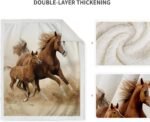 Jekeno Running Brown Horse Gifts Blanket, Horse Decor Blankets Soft Warm Sherpa Throw for Adults Men Women Birthday, Home Living Room Decoration Boys Girls Kids 50"x60" - Image 4