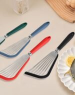 2 Pcs Fish Spatulas For Nonstick Cookware, Silicone fish turner spatula for Cooking Fried Egg Burger Steak (Black) - Image 8