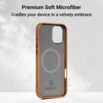 Belemay Compatible with iPhone 16 Leather Case, Compatible with Magsafe, Premium Crazy Horse Leather [Vintage Aesthetic] Comfort Grip, Metal Buttons & Camera Bump Frame, (6.1") Tan Brown - Image 10