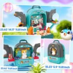 Pet Carrier Backpack Toy, 3 in 1 Pet Care Playset, Pretend Play Pet Hospital Accessories & Hair Dryer Toy, Cat Role Play Set for Boys Ages 3+ - Image 6