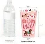 Big Dot of Happiness Run Wild Horses - Pony Birthday Party Favor Popcorn Treat Boxes - Set of 12 - Image 3