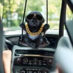 Cute Cool Swinging Dog Retriever Auto Rearview Mirrors Pendant Charm Car Hanging Mirror Accessories Car Decoration Accessories Car Decor Gifts for Women Men (Black Labrador) - Image 4