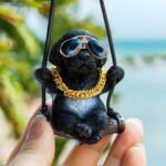 Cute Cool Swinging Dog Retriever Auto Rearview Mirrors Pendant Charm Car Hanging Mirror Accessories Car Decoration Accessories Car Decor Gifts for Women Men (Black Labrador) - Image 5