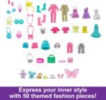 Polly Pocket Set with 4 Dolls, 3 Pets & 50 Fashion Accessories, Stylin' Safari Fashion Collection, Animal-Themed Case - Image 4