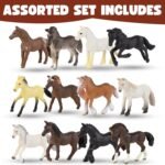 Liberty Imports 12 Pcs Deluxe Plastic Horse Figure Toy Set for Kids - Realistic Miniature Toy Pony Figurines Bulk Animal Variety Cake Toppers Gift Pack - Image 6